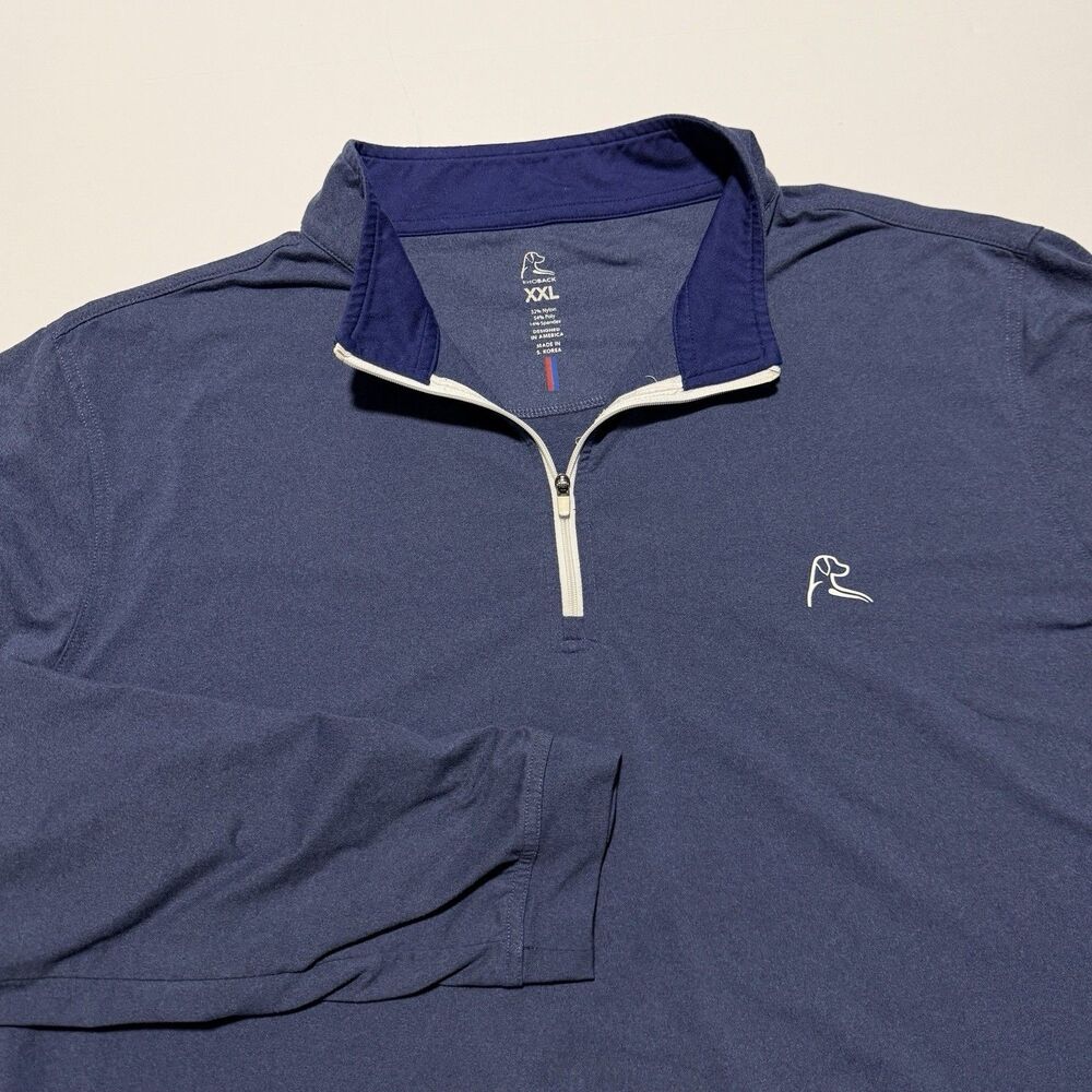 Rhoback Performance Pullover Men’s XXL 1/4 Zip Solid Blue